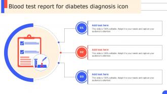 Blood Test Report For Diabetes Diagnosis Icon Ppt Example
