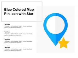 Blue colored map pin icon with star