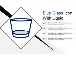 Blue glass icon with liquid