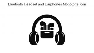Bluetooth Headset And Earphones Monotone Icon In Powerpoint Pptx Png And Editable Eps Format