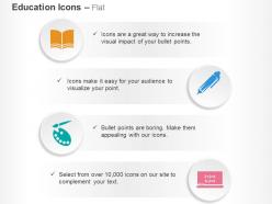Book paint board pencil blackboard ppt icons graphics