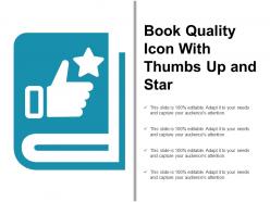 Book quality icon with thumbs up and star