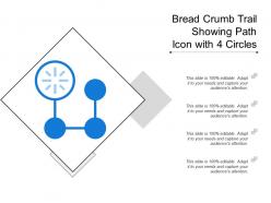 Bread crumb trail showing path icon with 4 circles