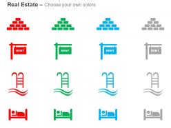 Bricks building for rent pool bedroom ppt icons graphics