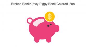 Broken Bankruptcy Piggy Bank Colored Icon In Powerpoint Pptx Png And Editable Eps Format