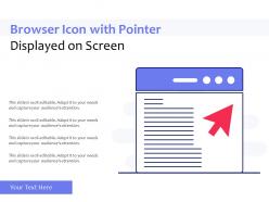 Browser icon with pointer displayed on screen