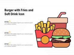 Burger with fries and soft drink icon