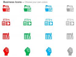 Business data storage notification strength symbol ppt icons graphics