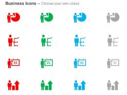 Business man pie chart flow chart result growth analysis ppt icons graphics