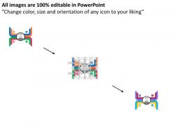 Business man with icons marketing strategy flat powerpoint desgin