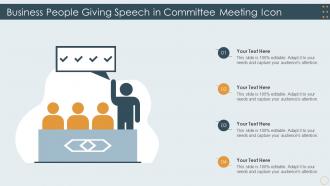 Business People Giving Speech In Committee Meeting Icon