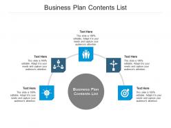 Business plan contents list ppt powerpoint presentation outline icons cpb