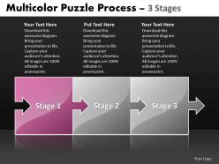 Business powerpoint templates 3 stages multicolor puzzle process sales ppt slides