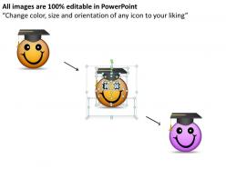 Business powerpoint templates graduation celebration smiley emoticon sales ppt slides