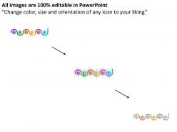 Business timeline with target bar graph and social media icons flat powerpoint design