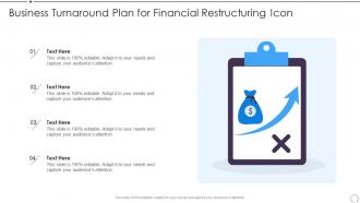 Business Turnaround Plan For Financial Restructuring Icon