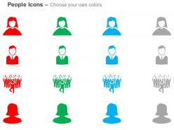 Business woman team celebration candidate selection ppt icons graphics
