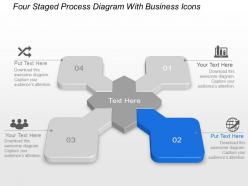 Bv four staged process diagram with business icons powerpoint template slide