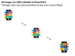 Bw smart phone with colored icons flat powerpoint design