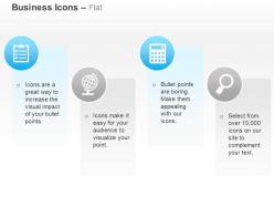Calculator magnifier globe checklist for global business ppt icons graphics