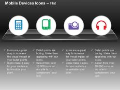 Calculator mobile camera headphone ppt icons graphics