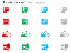 Calculator on mobile time based growth financial analysis ppt icons graphics