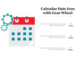 Calendar date icon with gear wheel
