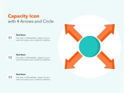 Capacity icon with 4 arrows and circle