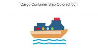 Cargo Container Ship Colored Icon in powerpoint pptx png and editable eps format