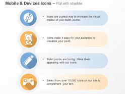Cd drive cpu pen drive gaming console ppt icons graphics