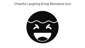 Cheerful Laughing Emoji Monotone Icon In Powerpoint Pptx Png And Editable Eps Format