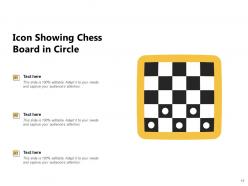 Chess icon strategy circle hand showing displaying