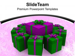 Christmas message bells gifts packed in circle events templates ppt for slides powerpoint