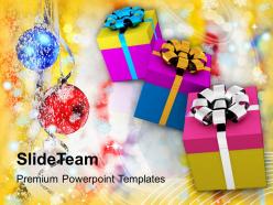 Christmas message clip art gift boxes on background festival templates ppt for slides powerpoint
