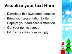 Christmas stocking winter snowman holding gifts holidays powerpoint templates ppt for slide