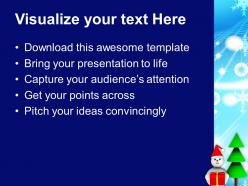 Christmas stocking winter snowman holding gifts holidays powerpoint templates ppt for slide