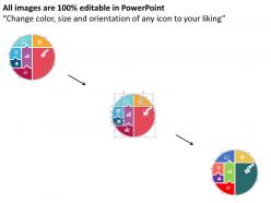 Circle with puzzle design and business icons flat powerpoint design