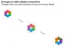 Circular business pie chart icons process flow flat powerpoint design