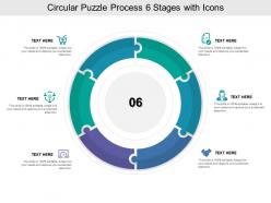 Circular puzzle process 06 stages with icons