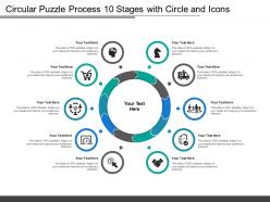 Circular puzzle process 10 stages with circle and icons