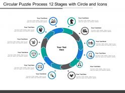Circular puzzle process 12 stages with circle and icons