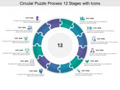 Circular puzzle process 12 stages with icons