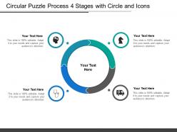 Circular puzzle process 4 stages with circle and icons