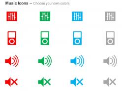 Ck volume control ipod full and no volume ppt icons graphics
