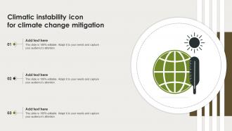 Climatic Instability Icon For Climate Change Mitigation Ppt Template