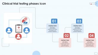 Clinical Trial Testing Phases Icon PPT Template