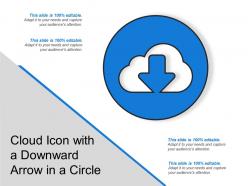 Cloud icon with a downward arrow in a circle