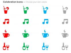 Cocktail party music coffee liquor ppt icons graphics