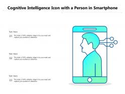 Cognitive intelligence icon with a person in smartphone
