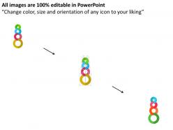 Colored circle vertical process diagram with icons flat powerpoint design